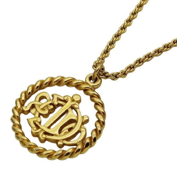 Christian Dior Dior Necklace for Women Gold Emblem Round - Picture 1 of 7